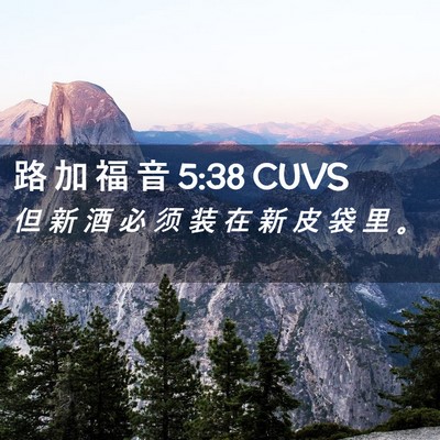 Picture 02 - 路 加 福 音 5:38 CUVS - 但 新 酒 必 须 装 在 新 皮 袋 里 - Bible Verse Picture