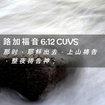 Picture 02 - 路 加 福 音 6:12 CUVS - 那 时 ， 耶 稣 出 去 ， 上 山 祷 告 - Bible Verse Picture