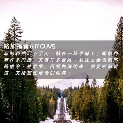 Picture 02 - 路 加 福 音 6:17 CUVS - 耶 稣 和 他 们 下 了 山 ， 站 在 一 - Bible Verse Picture