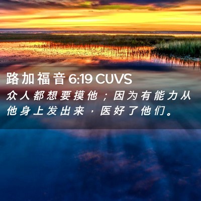 Picture 02 - 路 加 福 音 6:19 CUVS - 众 人 都 想 要 摸 他 ； 因 为 有 能 - Bible Verse Picture