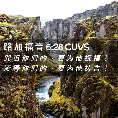 Picture 02 - 路 加 福 音 6:28 CUVS - 咒 诅 你 们 的 ， 要 为 他 祝 福 ！ - Bible Verse Picture