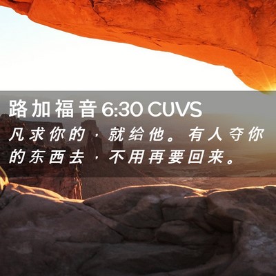 Picture 02 - 路 加 福 音 6:30 CUVS - 凡 求 你 的 ， 就 给 他 。 有 人 夺 - Bible Verse Picture