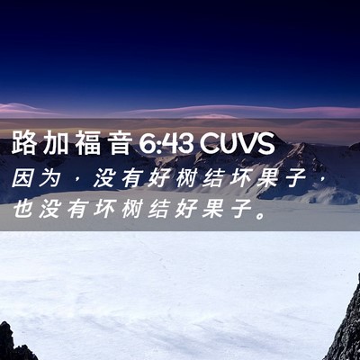 Picture 02 - 路 加 福 音 6:43 CUVS - 因 为 ， 没 有 好 树 结 坏 果 子 ， - Bible Verse Picture