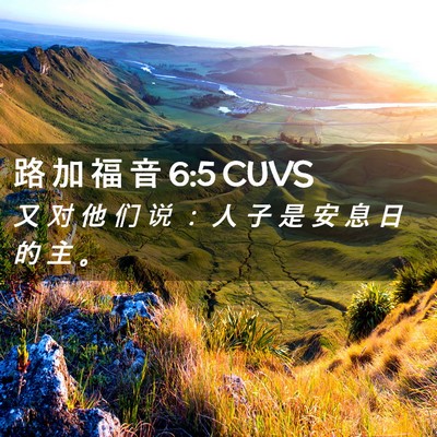 Picture 02 - 路 加 福 音 6:5 CUVS - 又 对 他 们 说 ： 人 子 是 安 息 日 - Bible Verse Picture