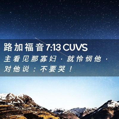 Picture 02 - 路 加 福 音 7:13 CUVS - 主 看 见 那 寡 妇 ， 就 怜 悯 他 ， - Bible Verse Picture