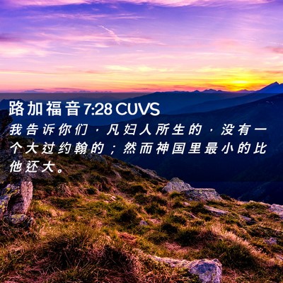 Picture 02 - 路 加 福 音 7:28 CUVS - 我 告 诉 你 们 ， 凡 妇 人 所 生 的 - Bible Verse Picture