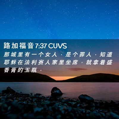 Picture 02 - 路 加 福 音 7:37 CUVS - 那 城 里 有 一 个 女 人 ， 是 个 罪 - Bible Verse Picture
