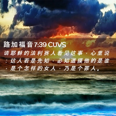 Picture 02 - 路 加 福 音 7:39 CUVS - 请 耶 稣 的 法 利 赛 人 看 见 这 事 - Bible Verse Picture