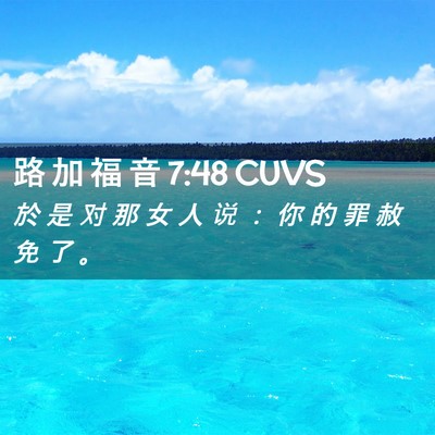 Picture 02 - 路 加 福 音 7:48 CUVS - 於 是 对 那 女 人 说 ： 你 的 罪 赦 - Bible Verse Picture