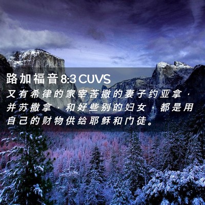 Picture 02 - 路 加 福 音 8:3 CUVS - 又 有 希 律 的 家 宰 苦 撒 的 妻 子 - Bible Verse Picture