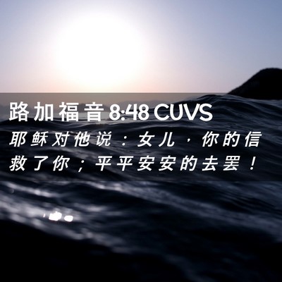 Picture 02 - 路 加 福 音 8:48 CUVS - 耶 稣 对 他 说 ： 女 儿 ， 你 的 信 - Bible Verse Picture