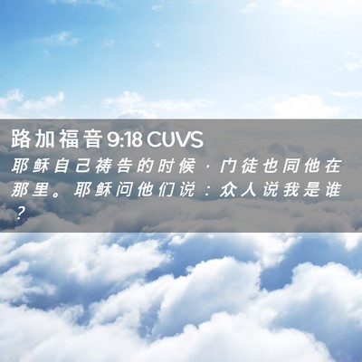 Picture 02 - 路 加 福 音 9:18 CUVS - 耶 稣 自 己 祷 告 的 时 候 ， 门 徒 - Bible Verse Picture