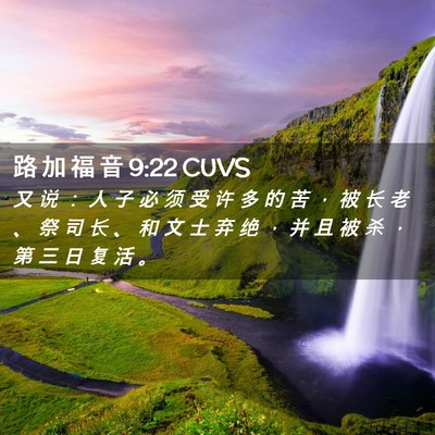 Picture 02 - 路 加 福 音 9:22 CUVS - 又 说 ： 人 子 必 须 受 许 多 的 苦 - Bible Verse Picture
