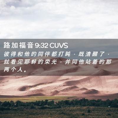 Picture 02 - 路 加 福 音 9:32 CUVS - 彼 得 和 他 的 同 伴 都 打 盹 ， 既 - Bible Verse Picture