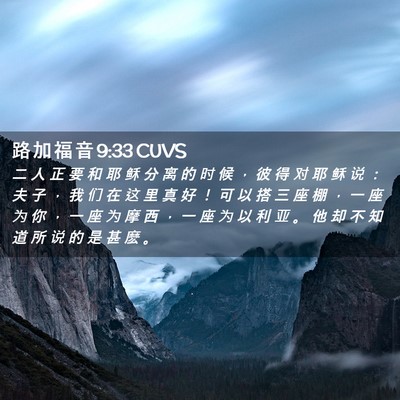 Picture 02 - 路 加 福 音 9:33 CUVS - 二 人 正 要 和 耶 稣 分 离 的 时 候 - Bible Verse Picture