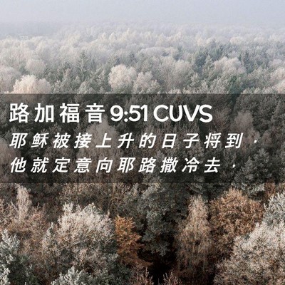 Picture 02 - 路 加 福 音 9:51 CUVS - 耶 稣 被 接 上 升 的 日 子 将 到 ， - Bible Verse Picture