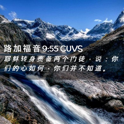 Picture 02 - 路 加 福 音 9:55 CUVS - 耶 稣 转 身 责 备 两 个 门 徒 ， 说 - Bible Verse Picture