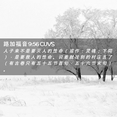Picture 02 - 路 加 福 音 9:56 CUVS - 人 子 来 不 是 要 灭 人 的 性 命 （ - Bible Verse Picture