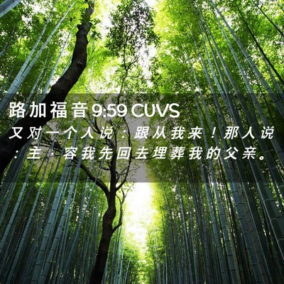 Picture 02 - 路 加 福 音 9:59 CUVS - 又 对 一 个 人 说 ： 跟 从 我 来 ！ - Bible Verse Picture