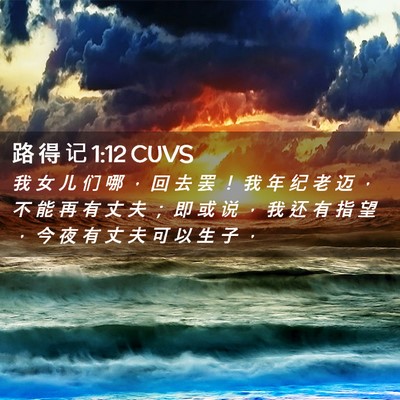 Picture 02 - 路 得 记 1:12 CUVS - 我 女 儿 们 哪 ， 回 去 罢 ！ 我 年 - Bible Verse Picture