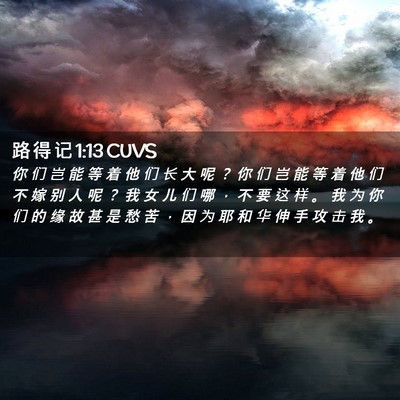 Picture 02 - 路 得 记 1:13 CUVS - 你 们 岂 能 等 着 他 们 长 大 呢 ？ - Bible Verse Picture