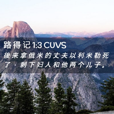 Picture 02 - 路 得 记 1:3 CUVS - 後 来 拿 俄 米 的 丈 夫 以 利 米 勒 - Bible Verse Picture