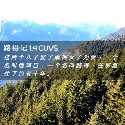Picture 02 - 路 得 记 1:4 CUVS - 这 两 个 儿 子 娶 了 摩 押 女 子 为 - Bible Verse Picture