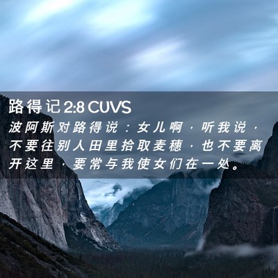 Picture 02 - 路 得 记 2:8 CUVS - 波 阿 斯 对 路 得 说 ： 女 儿 啊 ， - Bible Verse Picture
