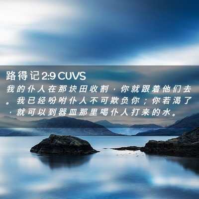 Picture 02 - 路 得 记 2:9 CUVS - 我 的 仆 人 在 那 块 田 收 割 ， 你 - Bible Verse Picture
