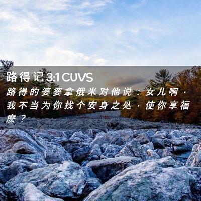 Picture 02 - 路 得 记 3:1 CUVS - 路 得 的 婆 婆 拿 俄 米 对 他 说 ： - Bible Verse Picture