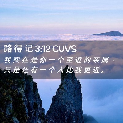Picture 02 - 路 得 记 3:12 CUVS - 我 实 在 是 你 一 个 至 近 的 亲 属 - Bible Verse Picture