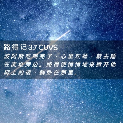 Picture 02 - 路 得 记 3:7 CUVS - 波 阿 斯 吃 喝 完 了 ， 心 里 欢 畅 - Bible Verse Picture
