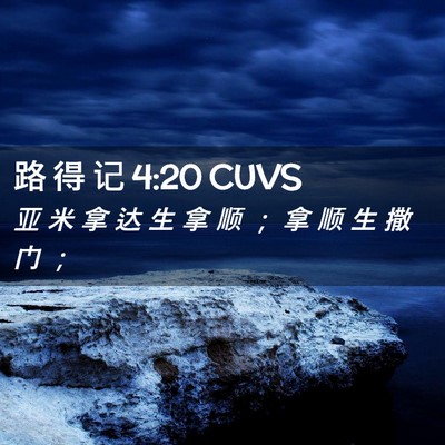 Picture 02 - 路 得 记 4:20 CUVS - 亚 米 拿 达 生 拿 顺 ； 拿 顺 生 撒 - Bible Verse Picture