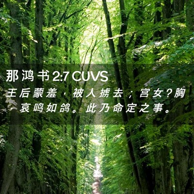 Picture 02 - 那 鸿 书 2:7 CUVS - 王 后 蒙 羞 ， 被 人 掳 去 ； 宫 女 ? - Bible Verse Picture