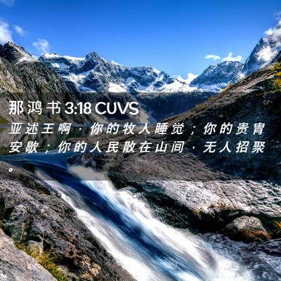 Picture 02 - 那 鸿 书 3:18 CUVS - 亚 述 王 啊 ， 你 的 牧 人 睡 觉 ； - Bible Verse Picture