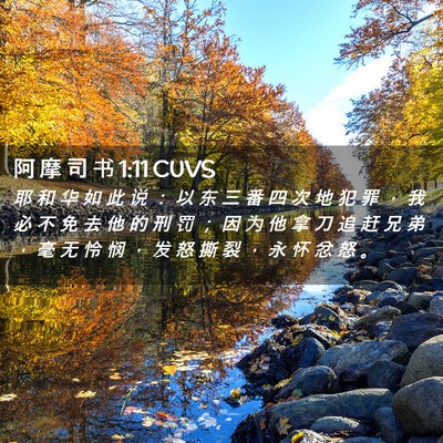 Picture 02 - 阿 摩 司 书 1:11 CUVS - 耶 和 华 如 此 说 ： 以 东 三 番 四 - Bible Verse Picture