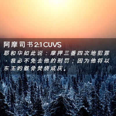 Picture 02 - 阿 摩 司 书 2:1 CUVS - 耶 和 华 如 此 说 ： 摩 押 三 番 四 - Bible Verse Picture
