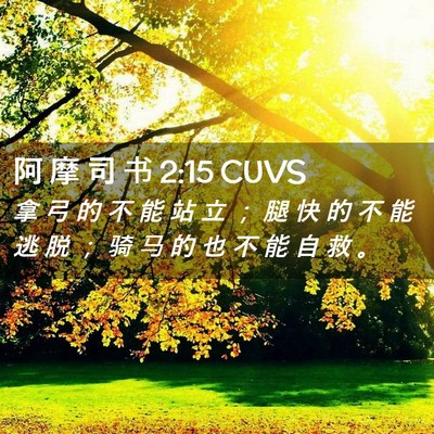 Picture 02 - 阿 摩 司 书 2:15 CUVS - 拿 弓 的 不 能 站 立 ； 腿 快 的 不 - Bible Verse Picture