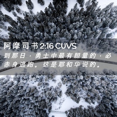 Picture 02 - 阿 摩 司 书 2:16 CUVS - 到 那 日 ， 勇 士 中 最 有 胆 量 的 - Bible Verse Picture