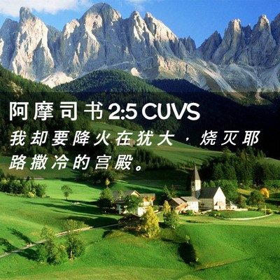 Picture 02 - 阿 摩 司 书 2:5 CUVS - 我 却 要 降 火 在 犹 大 ， 烧 灭 耶 - Bible Verse Picture