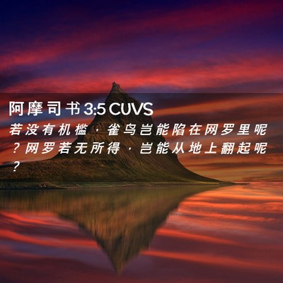 Picture 02 - 阿 摩 司 书 3:5 CUVS - 若 没 有 机 槛 ， 雀 鸟 岂 能 陷 在 - Bible Verse Picture