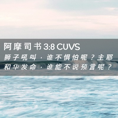 Picture 02 - 阿 摩 司 书 3:8 CUVS - 狮 子 吼 叫 ， 谁 不 惧 怕 呢 ？ 主 - Bible Verse Picture