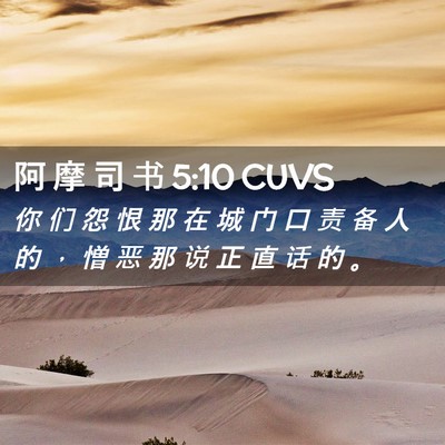 Picture 02 - 阿 摩 司 书 5:10 CUVS - 你 们 怨 恨 那 在 城 门 口 责 备 人 - Bible Verse Picture