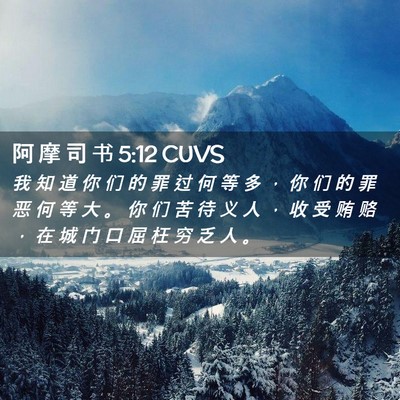 Picture 02 - 阿 摩 司 书 5:12 CUVS - 我 知 道 你 们 的 罪 过 何 等 多 ， - Bible Verse Picture