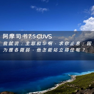 Picture 02 - 阿 摩 司 书 7:5 CUVS - 我 就 说 ： 主 耶 和 华 啊 ， 求 你 - Bible Verse Picture