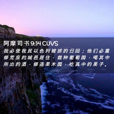 Picture 02 - 阿 摩 司 书 9:14 CUVS - 我 必 使 我 民 以 色 列 被 掳 的 归 - Bible Verse Picture