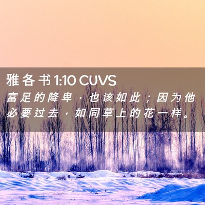 Picture 02 - 雅 各 书 1:10 CUVS - 富 足 的 降 卑 ， 也 该 如 此 ； 因 - Bible Verse Picture