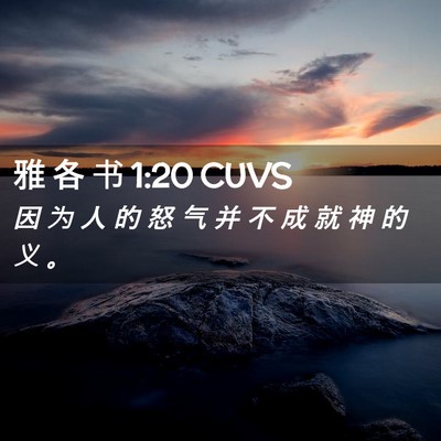 Picture 02 - 雅 各 书 1:20 CUVS - 因 为 人 的 怒 气 并 不 成 就 神 的 - Bible Verse Picture