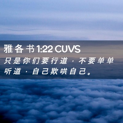 Picture 02 - 雅 各 书 1:22 CUVS - 只 是 你 们 要 行 道 ， 不 要 单 单 - Bible Verse Picture