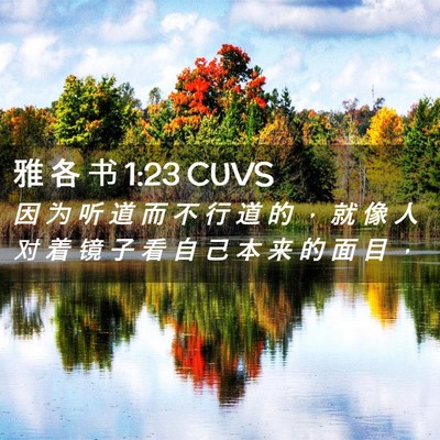 Picture 02 - 雅 各 书 1:23 CUVS - 因 为 听 道 而 不 行 道 的 ， 就 像 - Bible Verse Picture